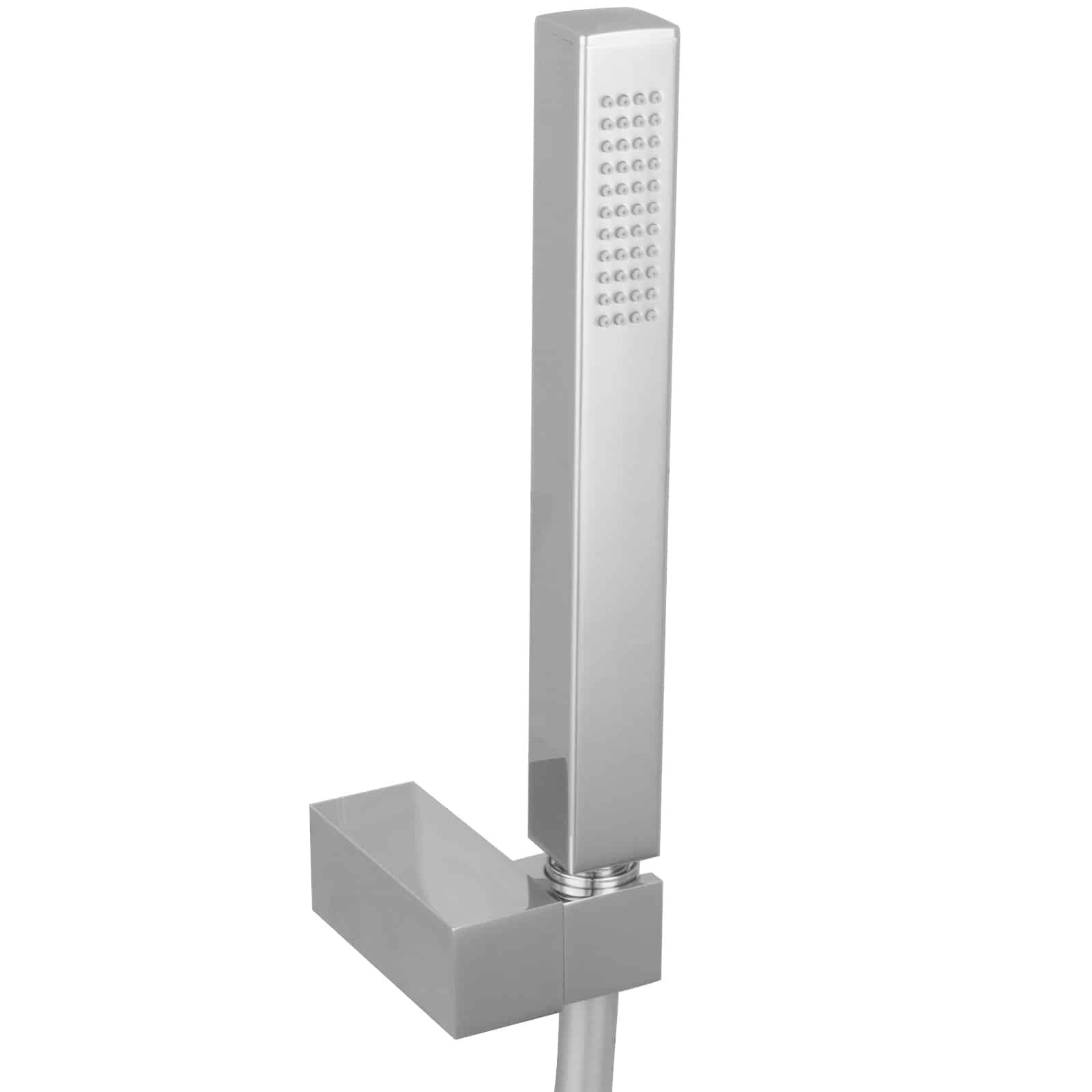 Paul Gurkes – Ducha teléfono de ducha Set rectangular latón – Soporte de ducha Manguera de ducha