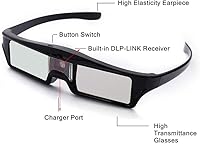 Vista 5 de Gafas 3D recargables con obturador activo para todos los proyectores