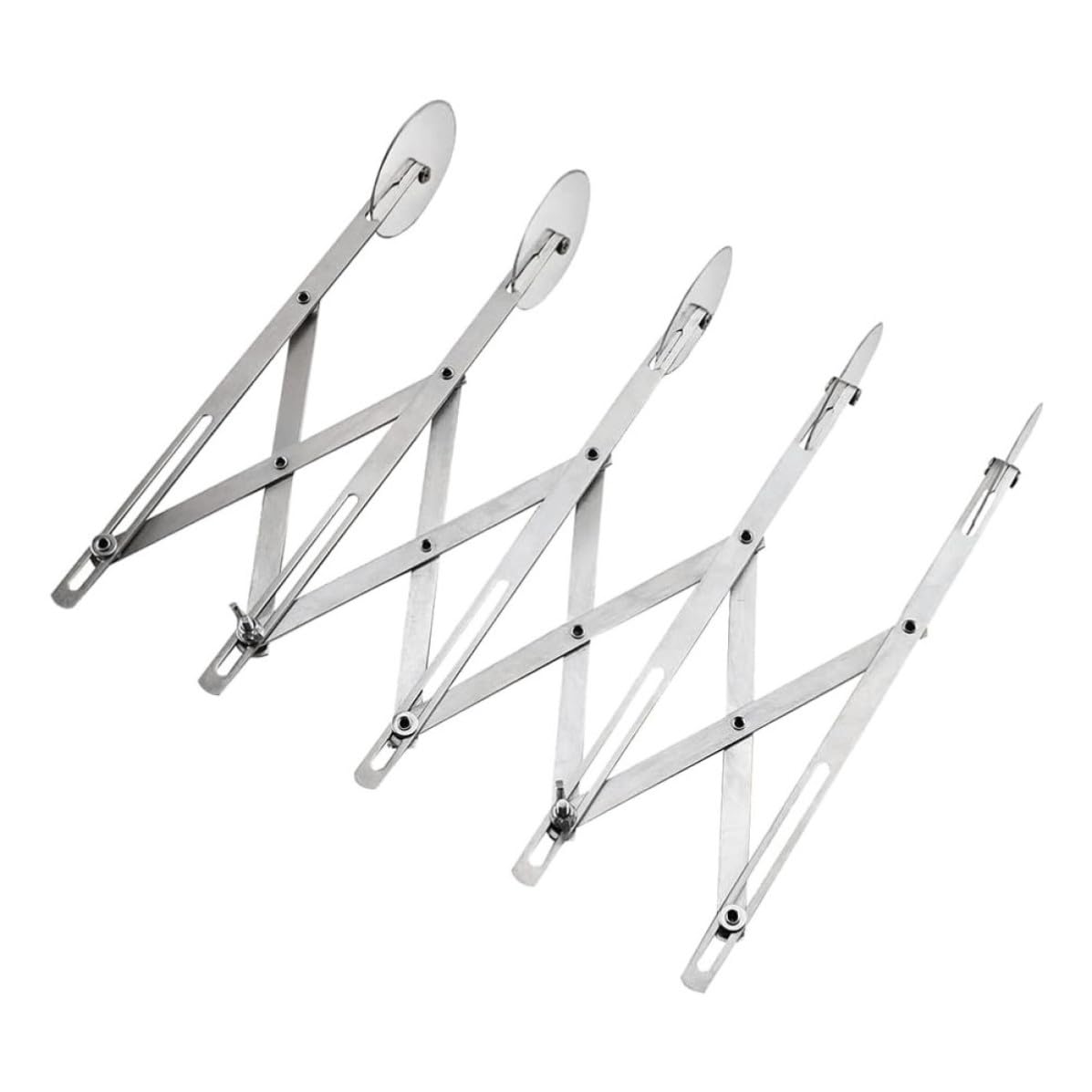 OUNONA Verstellbarer Pizzaschneider Modernes und Komfortables Design Praktischer Teigschneider aus Edelstahl mit 5 Rädern für Einfache Handhabung für Pizza und Gebäck