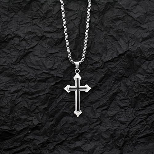 Collier croix crucifix anti-allergique pour peau sensible qui ne noircit pas - 2