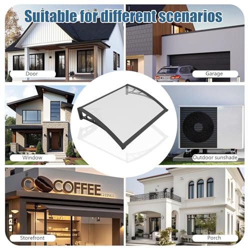 40x160'' Window Door Awning Exterior, UV/Rain/Snow/Sunlight Polycarbonate Overhang Canopy, House Overdoor Awnings for Door Entrance Outside/Patio/Porch by GUANSU-CN - Image 7