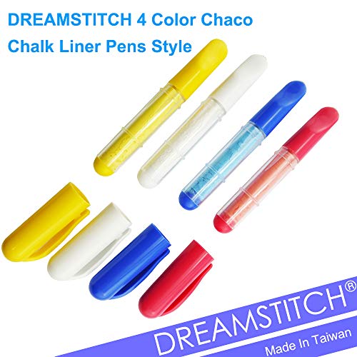 DREAMSTITCH 4 Color Chaco Chalk Liner Pens Style - Needle Felting Tool Chaco Chalk Marker Sewing Tools - White, Red, Blue, Yellow - 4-Color Chaco Pen - Thumbnail 3