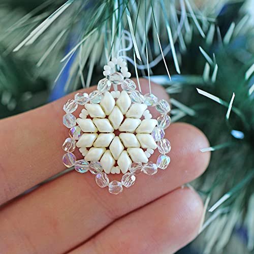 Kit de abalorios blanco de copos de nieve, ideal para regalar 6