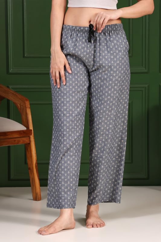 Image of KSHS Women Cotton Pajama Printed Relax Fit Lower | Soft Breathable Night Wear Pajama for Women | Casual Lounge Wear Cotton Bottom for Comfort Fit Daily Wear