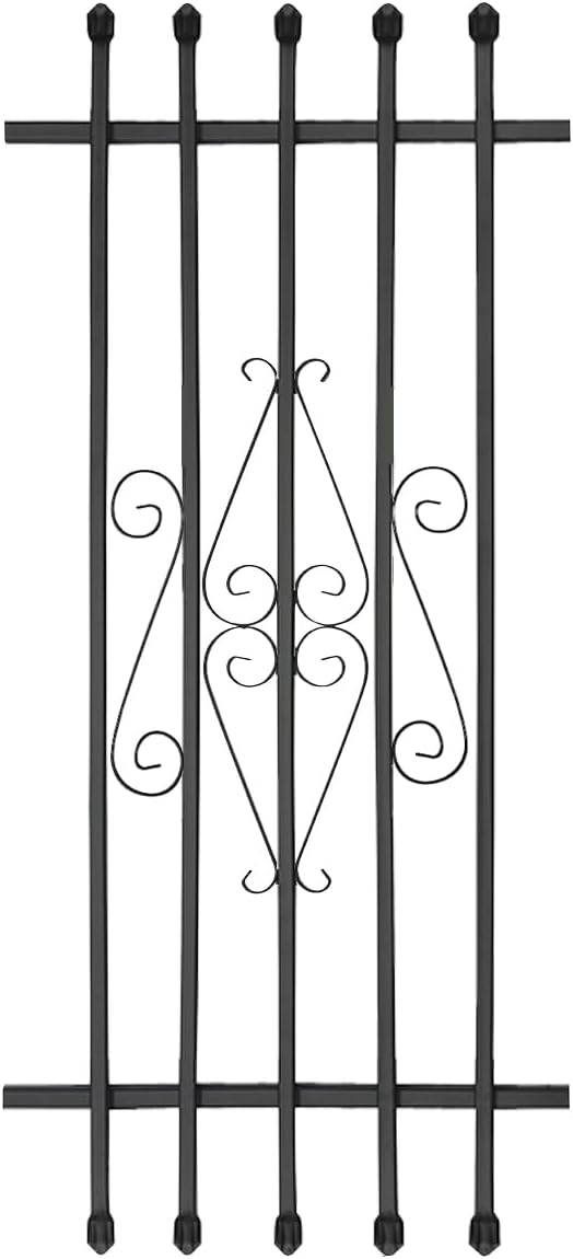 Photo 1 of Spear Point Heavy Duty Window Bar,Window Security Bars Guards for Prevent Burglary,Safety for Home and Pet(24×54,Black,Choose The Installation Accessories You Need Separately) 