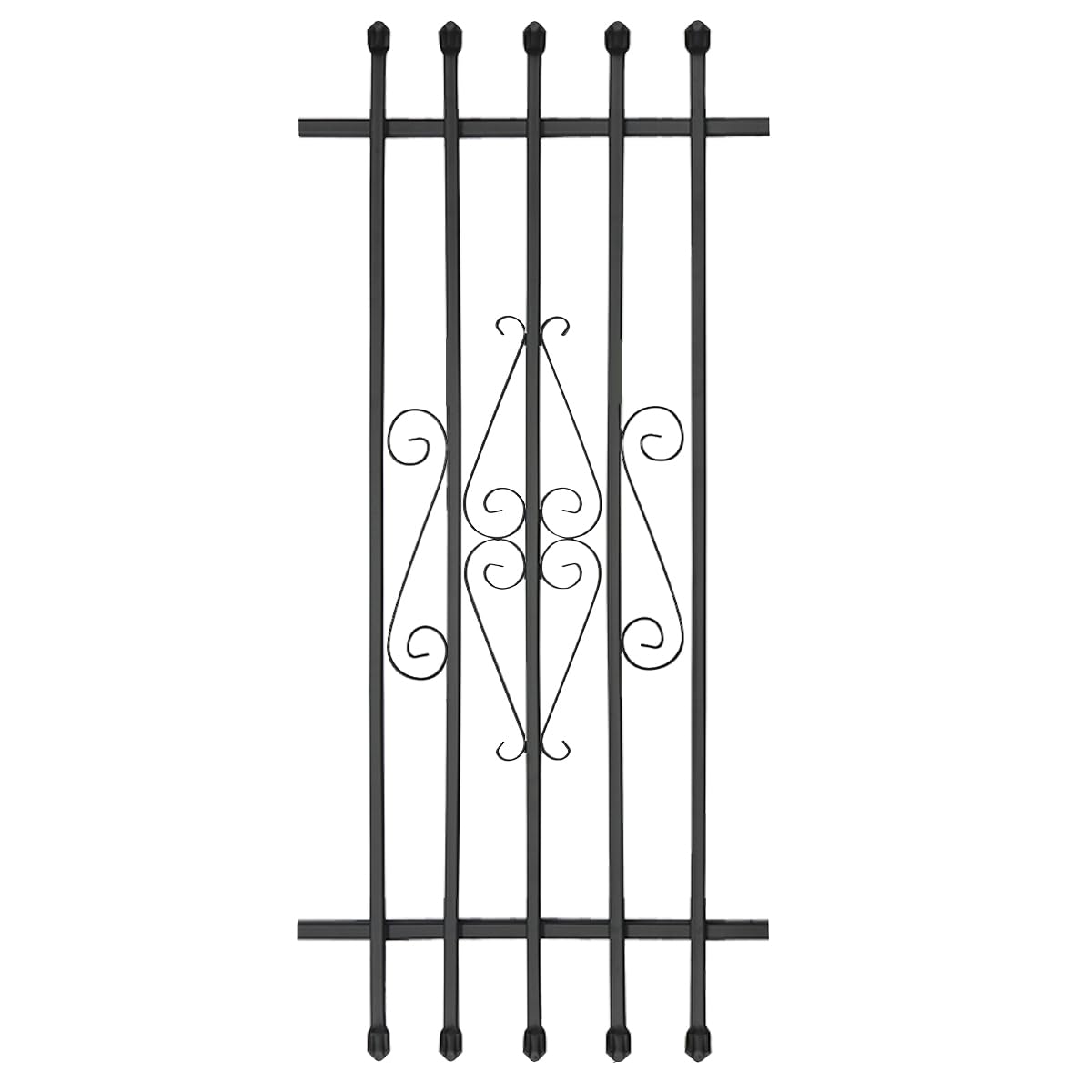 Spear Point Heavy Duty Window Bar,Window Security Bars Guards for Prevent Burglary,Safety for Home and Pet(24×54,Black,Choose The Installation Accessories You Need Separately)
