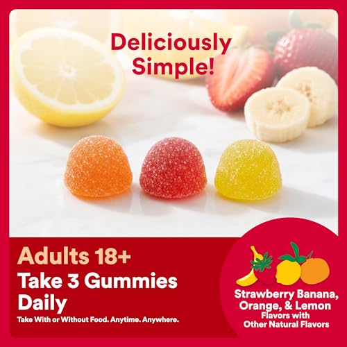 SmartyPants Plus Multi & Omegas Men and Women's Multivitamin Gummies with Omega 3 DHA/EPA, Vitamin D3, C, B12, B6, A, K, Zinc, Biotin, Clean Label, Three Fruit Flavors, 90 Count (30 Day Supply) - image 7