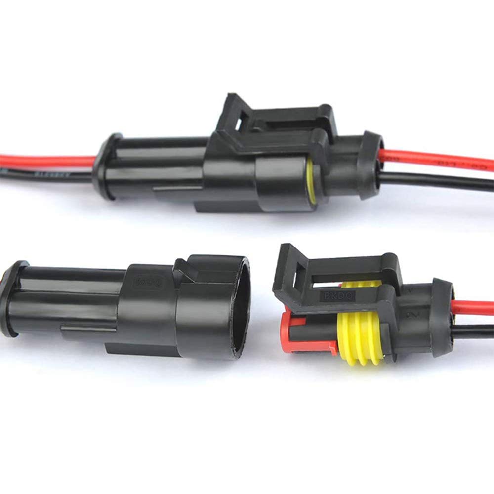 Kit 10 Connettori Elettrici Impermeabili 2 Pin | Per Auto, Moto, Barche | IP65 Con Cavo 8cm - Foto 4