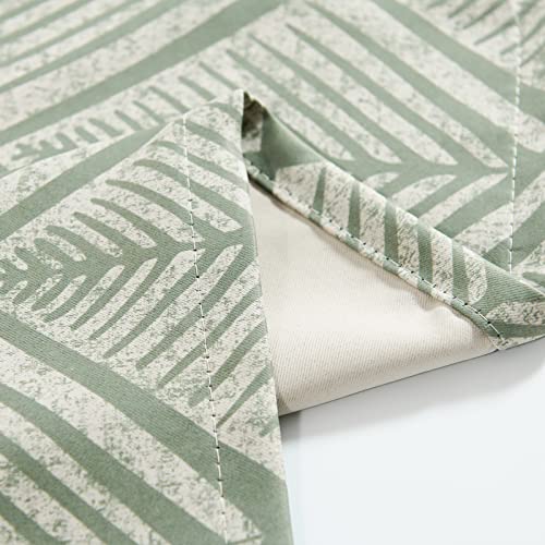 Jinchan Tie Up Valance Curtain Geometric Valance For Kitchen Living Room Ferns Leaf Print Blackout Window Valance Adjustable Thermal Insulated Valance 18 Inch Rod Pocket 1 Panel Matcha Green On Beige #TOP7