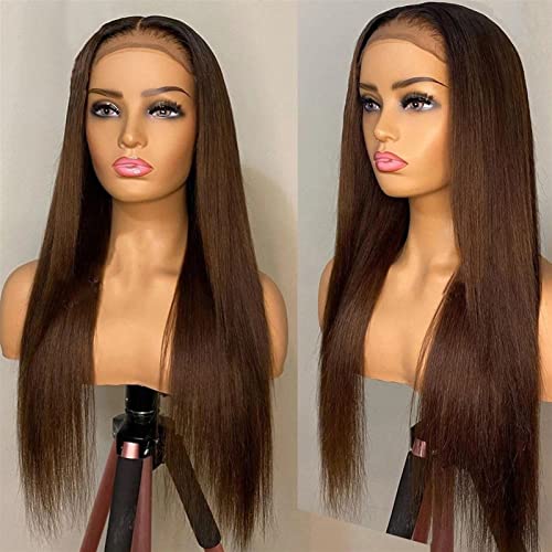 Perruque cheveux humains lisses marron parfaite pour sublimer votre style au quotidien