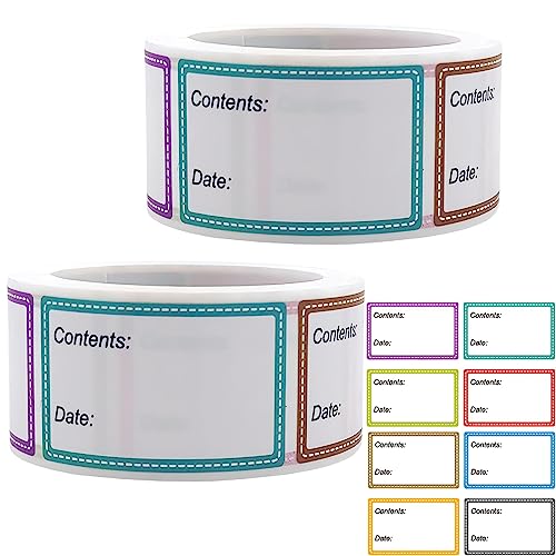 2 Rolls 1000 Pieces Freezer Labels,Removable Food Labels Stickers Easy Peel Off Refrigerator Freezer for Home or Restaurant Food Container