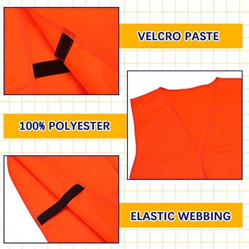 Jiuguva 6 Pcs Blaze Orange Vest Hunting Hat Vest And Cap, Include 3 Pcs Orange Safety Vest 3 Pcs Knit Ski Cap For Men Women Outdoor Sports Traffic Works Fishing, Blaze Orange (Belt Design) #TOP2