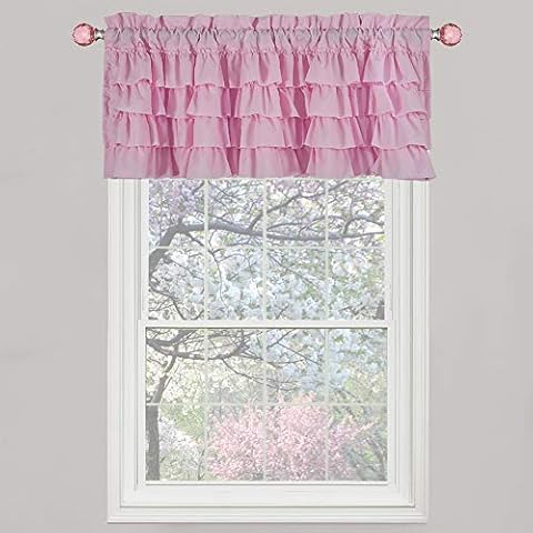 WestWeir Pink Ruffle Valance for Any Room Cover