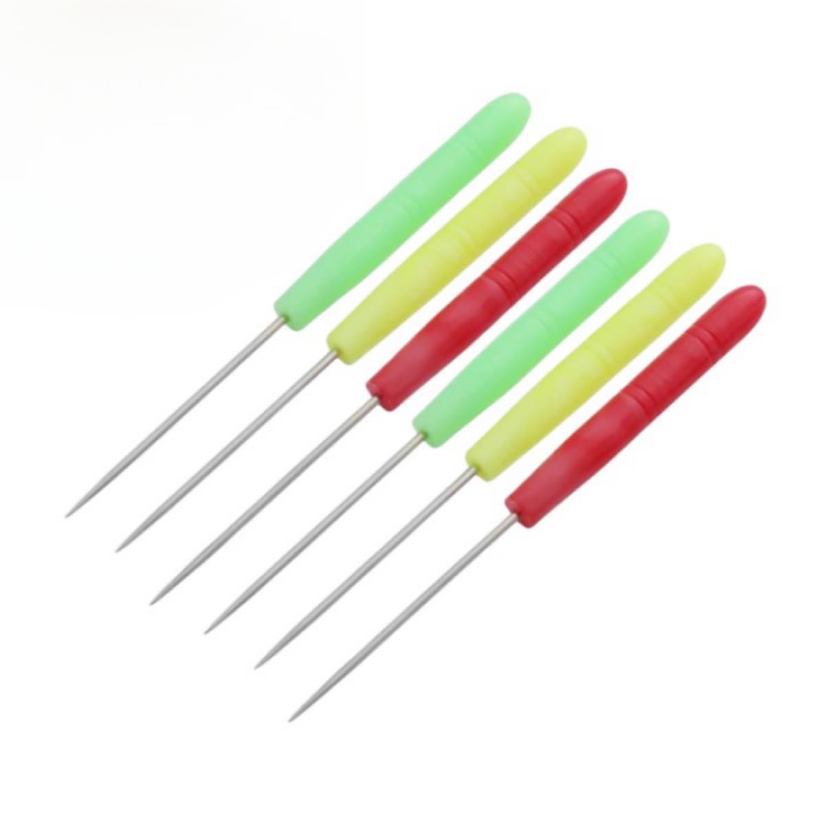 Samheng Random Color Sugar Stir Needle Set, 6 Pack Stainless Steel Scriber Needle Biscuit Icing Pin Diy Baking Pin Cake Decorating Needle For Sugarcraft Cookie Scribe Tool Marking Patterns Decorating Supplies