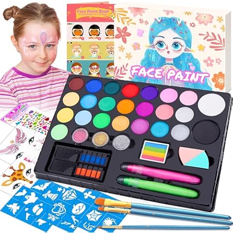 Chennyfun 24-Color Professional Face Paint Kit Cover