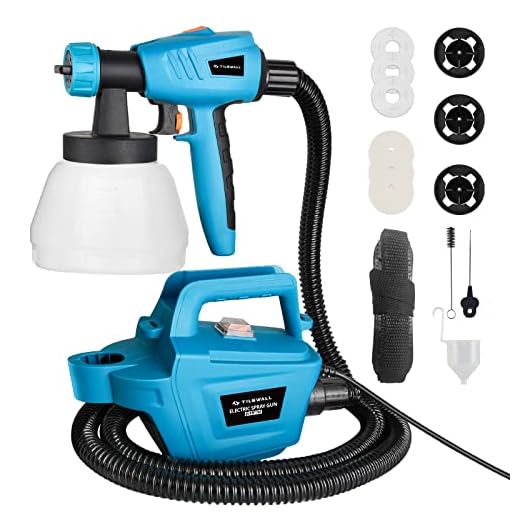 Tilswall Paint Sprayer, 800W HVLP 1200ML/Min Electric Spray Paint Gun with 2.5M Air Hose, 1300ML Detachable Container, 3 Nozzle Sizes & 3 Patterns, High Power Painter for Furniture, Cabinet, Fence