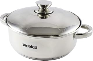 Wurko - Cacerola Inoxidable Semiabombada Kora 24 cm