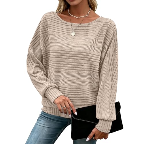 Image of Women's Batwing Tunic Tops, Long Sleeve Shirts Blouses, Business Casual Sweater for Office Work