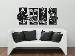4 Elements Metal Wall Art Set, Large Metal Decor, Metal Wall Art, Metal Wall Decor, Metal Wall Art Bedroom, Metal Wall Art Living Room