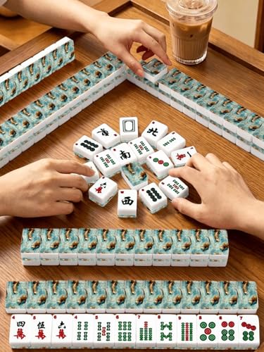 Set americano de Mahjong con 166 piezas y estuche de viaje miniatura 2