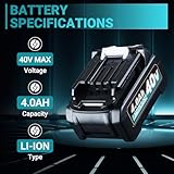 1 Pack 4.0Ah Li-ion Battery Replacement for Makita 40V Battery BL4050 BL4040 BL4025 BL4020 BL4080F, Compatible with Makita 40V Cordless Power Tools with LED Charge Indicator - Image 2