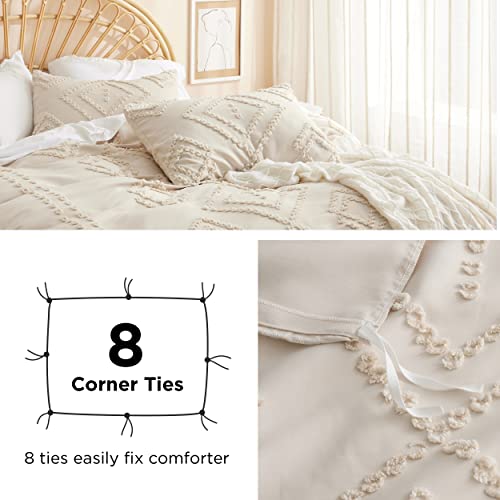 Bedsure US000059EKI Duvet Cover King - King Duvet Cover, Boho Bedding King For All Seasons, 3 Pieces, Chic Geometric Tufted Duvet Cover thumb #6