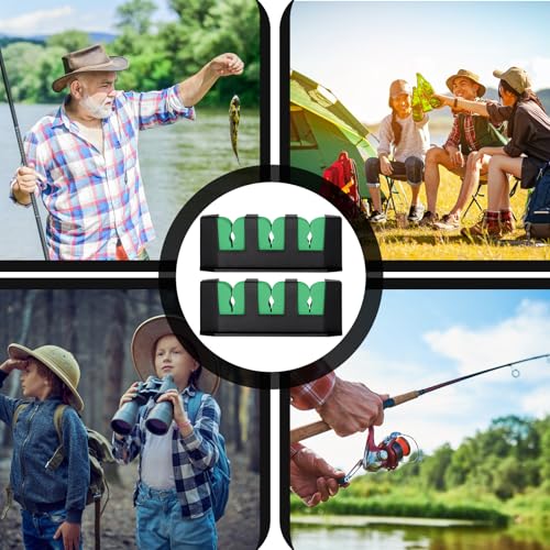 Sratte 4 Pcs Rod Holders for Fishing Boat Wall Mount Fishing Pole Holders 3 Rod Horizontal EVA Foam Garage Rod Rack Summer Boat Accessories for Men Gifts, 7.8 Inch(Green) - Thumbnail 7