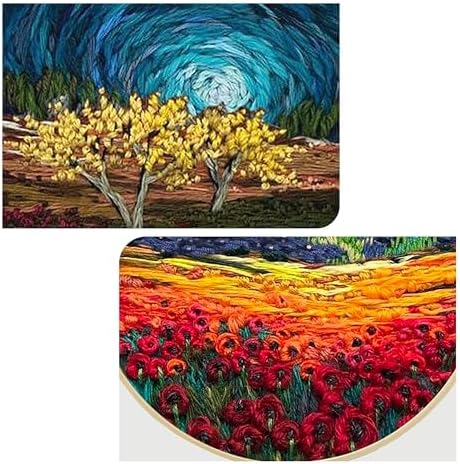 Maydear 4 Pack Embroidery Starter Kit with Pattern, Stamped Cross Stitch Kits for Beginners Adults with Embroidery Hoop and Instructions, Hand Embroidery Kit (Embroidery kit flower2) — view 8
