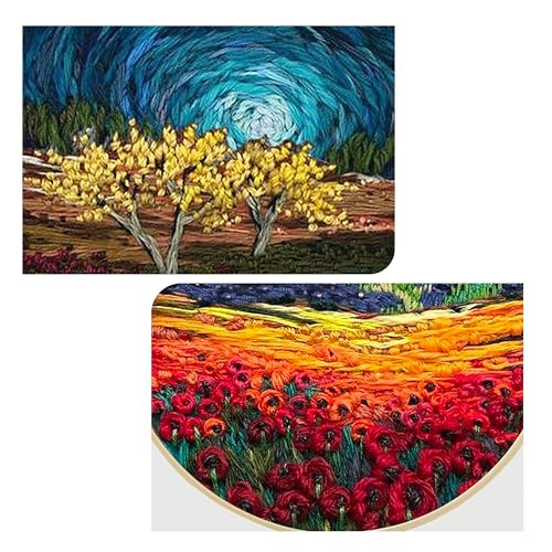 Maydear EMB-YZ-XKH 4 Pack Embroidery Starter Kit With Pattern, Stamped Cross Stitch Kits For Beginners Adults thumb #2