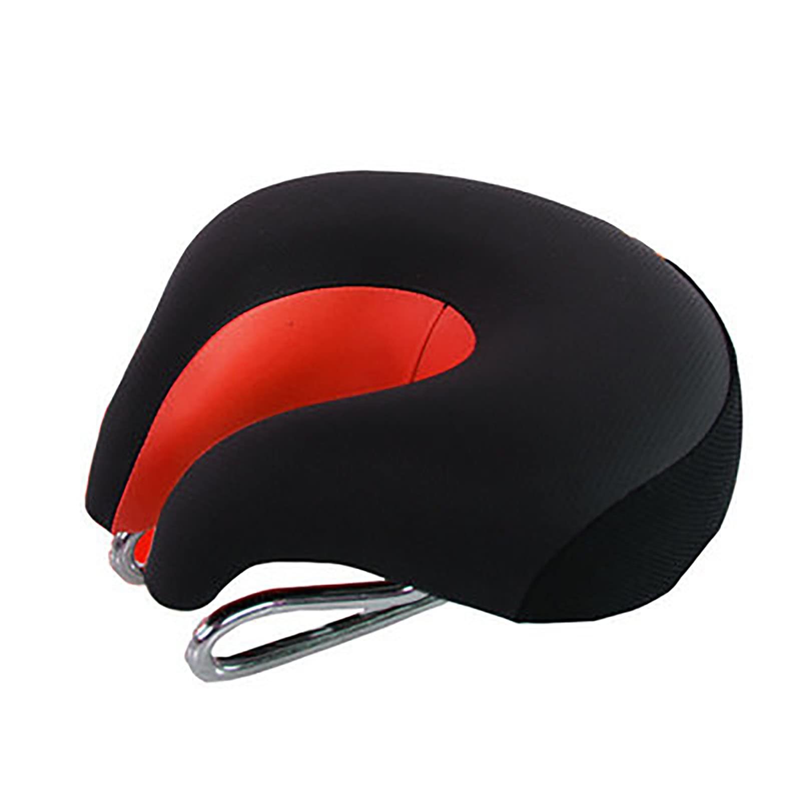 MBROS Fahrradsattel ohne Nase, verdickter Sattel, ergonomisch geformtes Sitzkissen, schmutzabweisend und atmungsaktiv, zum Mountainbiken (Farbe: Rot)