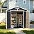 PVWIIK 8x6 ft Resin Outdoor Storage Shed with Floor & Window, Lockable Waterproof All-Weather Utility Shed for Garden Tools & Trash Bins, Black