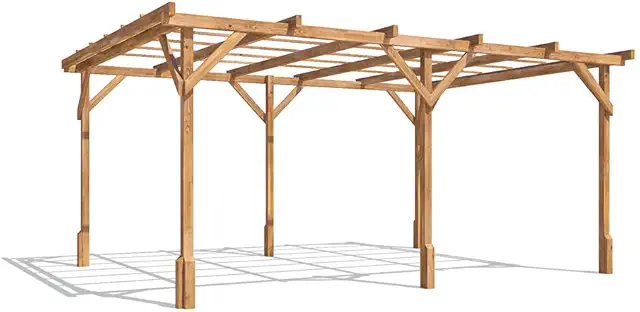 Dunster House 4x3m Wooden Pergola Kit Utopia Garden Frame