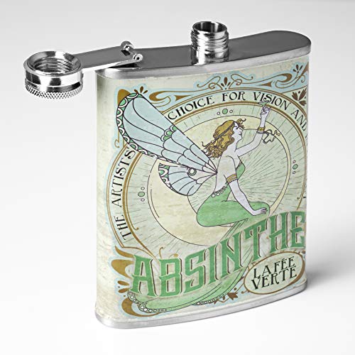 American Art Decor 8oz Liquor Flask - Stainless-Steel Leak-Proof Hip Flask for Whiskey, Vodka & Tequilla - Funny Pocket Flasks for Bachelor Party, Wedding, 21st Birthday Gift (Absinthe Fairy) - Image 3