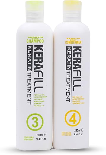 Kerafill Professional Shampoo &amp; Conditioner For Keratin Hair | Smoothening Straight Keratin Care For Dry Damaged Frizzy Ha...