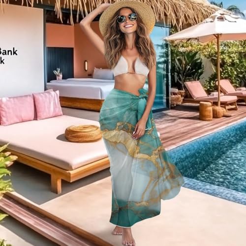 TOADDITDO Swimsuit Coverup for Women Marble Texture Style Sarong Pareo Wraps Beach Bathing Suit Wrap Skirt for Holiday3