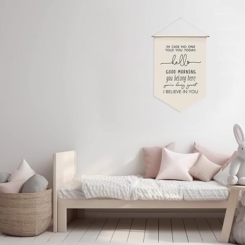 Miniatura 3 de Letrero colgante en caso de que nadie te dijo hoy, decoración de pared para habitación de niños, aula, sala de juegos, decoración de pared bohemia