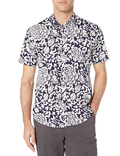 Image of Amazon Essentials Men's Regular-Fit Short-Sleeve Poplin Shirt, Collared, Washed