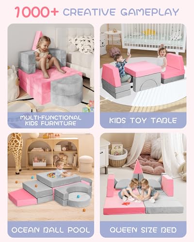 image for YEFU 15pcs Modular Kids Play Couch, Kids Couch for Toddler & Children,