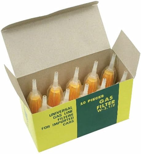 Filtro de combustible en línea, caja de 10, compatible con Bug & Ghia Thru 74, tipo 2 a 71, tipo 3 64-67 9100
