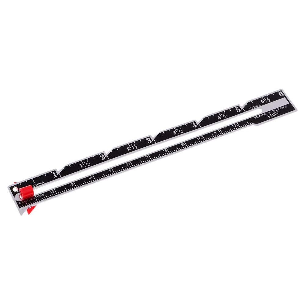 POFET Black Metal Sewing And Knitting Gauge Garment Pattern Dress Making Ruler