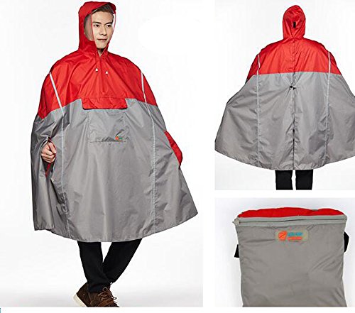 SudaTek New Lightweight Cycling Rain Poncho Bike Hooded Raincoat Rain Cape with Reflector Strips