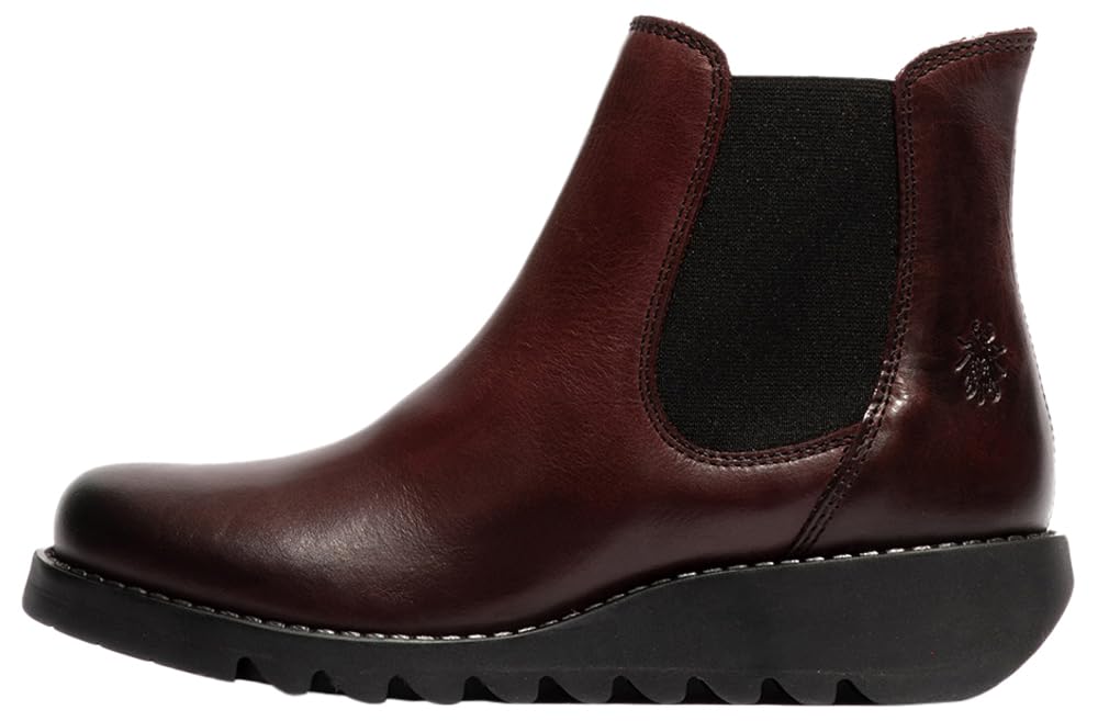 Fly London Salv Wine leather Womens Chelsea Boots P143195-103 in a Plain Leather in Size 41
