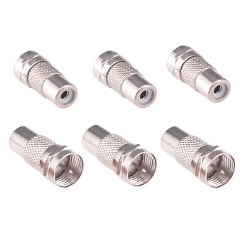 6pcs F Type Male Screw Connector Socket to RCA Female Coax Aerial AdapterF84-6