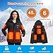 Brimekey Beheizbare Fleece Jacke Damen mit 20000mAh Akku, Wasserdichte & Winddichte Beheizte Skijacke Kapuze mit 6 Heizzonen & 3 Stufen, Heizjacke für Skifahren, Snowboarden, Wandern, Wintercamping