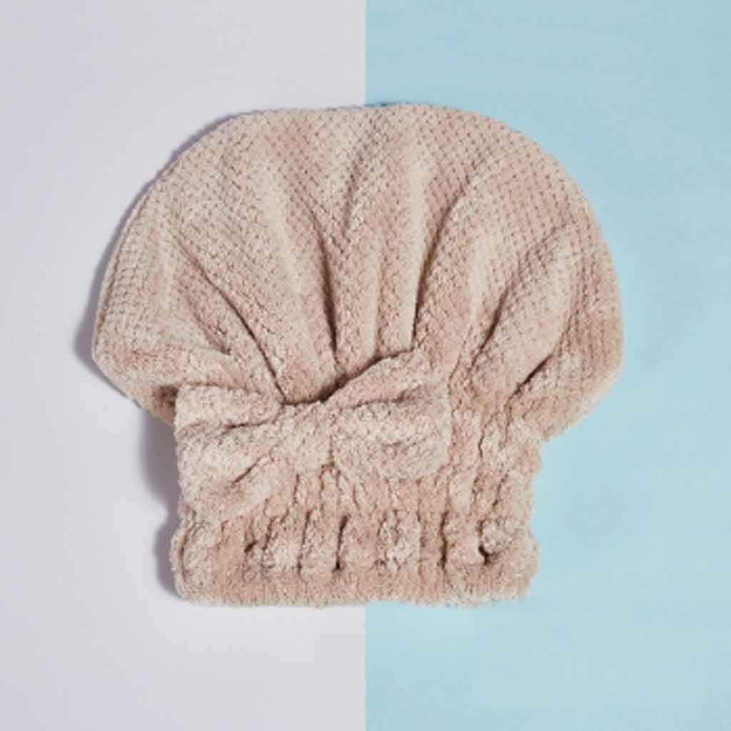 Microfiber Solid Quickly Dry Hair Hat Turban Towel Cap Women Girls Wrap Bathroom Bath Soft 1Pc(OneColor)