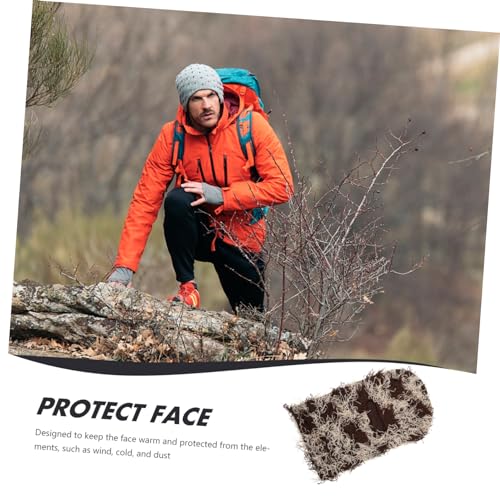 Máscara de esquí de tejido camuflado con pelo para hombre y mujer, protector facial completo, resistente al viento, ropa exterior miniatura 4