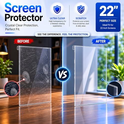 Image of ULTRAMAC 22 inch Vertical 3mm Acrylic TV Screen Guard | 9H Hardness | Scratch & Splash Resistant | ISO Certified Protection with Ultra HD Clarity