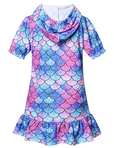 Image of QPANCY Girls Long Sleeve Dresses Unicorn Mermaid Cat Swing Fall Winter Clothes