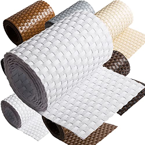 1 x Poly-Rattan Sichtschutzstreifen für Doppelstabzaun Doppelstab Matten Flechtzaun 19|255 cm Weiß