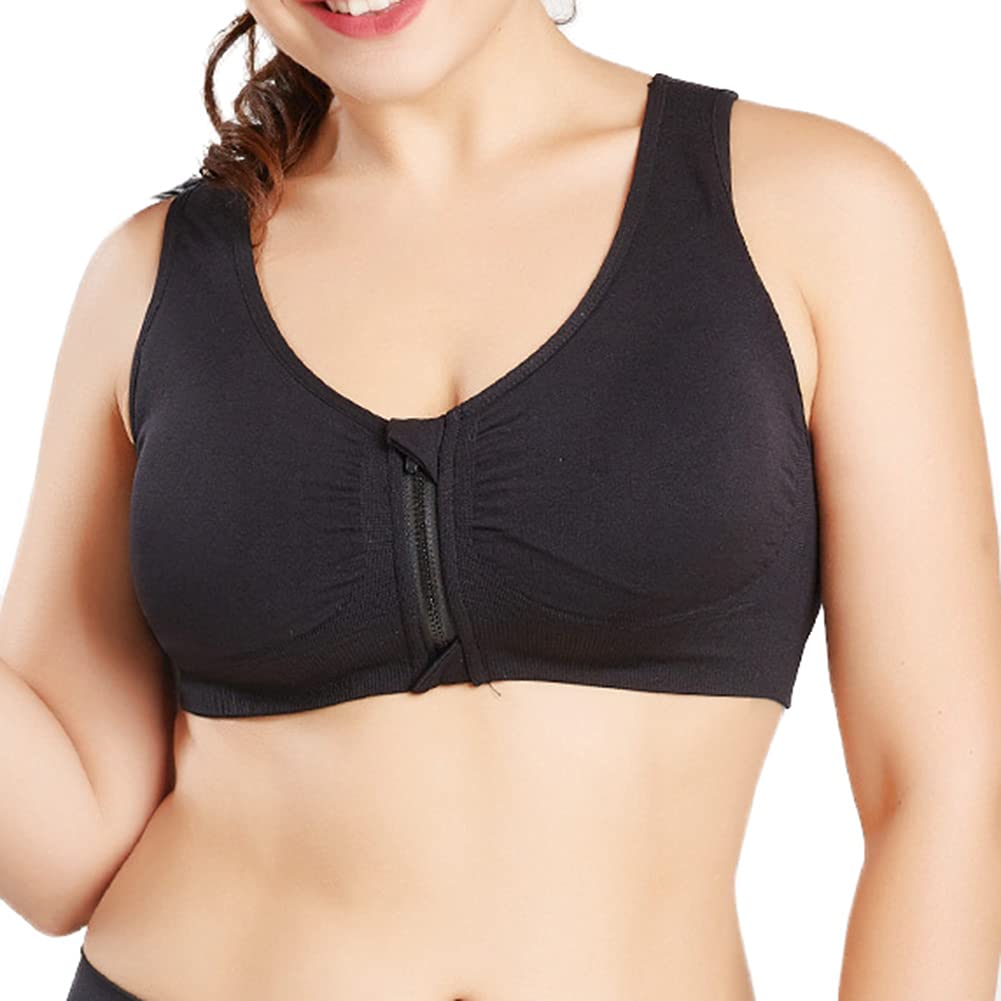Rojeam Femme Soutien-Gorge de Sport Zippée Devant Soutiens-Gorge pour Fitness Jogging Yoga
